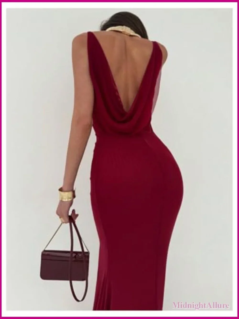 Sleeveless Mesh Draped Fishtail Maxi Dress Bodycon Wedding Guest